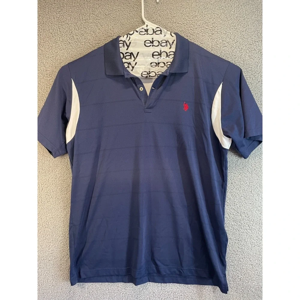 US Polo Association Luxury Feel Polo 100% Cotton‎ Mens Size XL Blue Short Sleeve